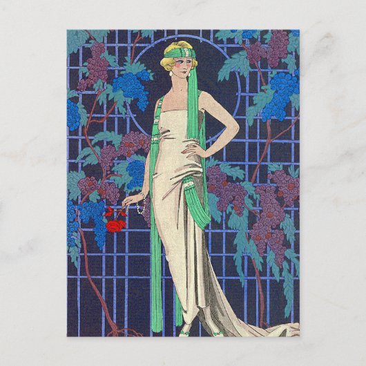 Night Rose by George Barbier Briefkaart (Voorkant)