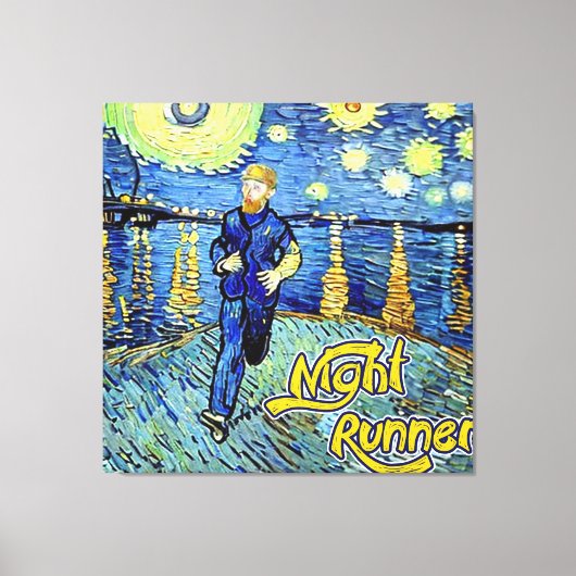 Night Runner Sterrennacht Canvas Afdruk (Voorkant)