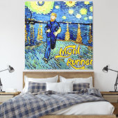 Night Runner Sterrennacht Canvas Afdruk (Insitu (Slaapkamer))