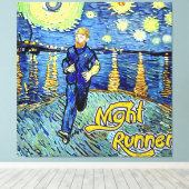 Night Runner Sterrennacht Canvas Afdruk (Insitu (Houten vloer))