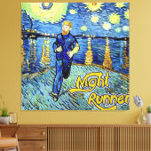 Night Runner Sterrennacht Canvas Afdruk (Insitu (Woonkamer))