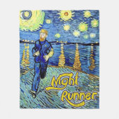 Night Runner Sterrennacht Fleece Deken (Voorkant)
