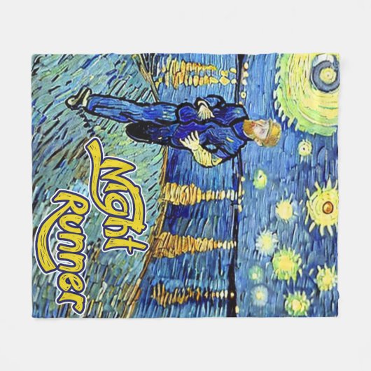 Night Runner Sterrennacht Fleece Deken (Voorkant (Horizontaal))