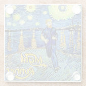 Night Runner Sterrennacht Glazen Onderzetter (Achterkant)