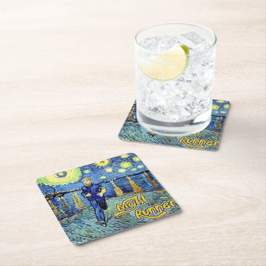 Night Runner Sterrennacht Kartonnen Onderzetters (Insitu)