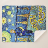 Night Runner Sterrennacht Sherpa Deken (Voorkant (horizontaal))