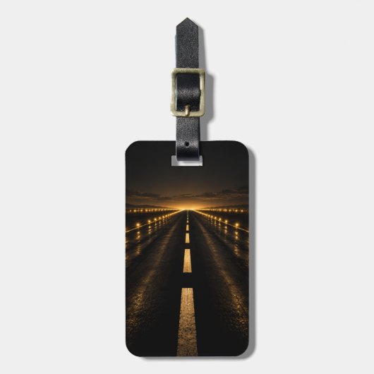 Night Runway Aviation Bagagelabel (Voorkant verticaal)