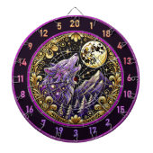 Night’s Majesty: Paarse Wolf Stare Dartbord (Voorkant)