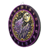 Night’s Majesty: Paarse Wolf Stare Dartbord (Voorkant Rechts)