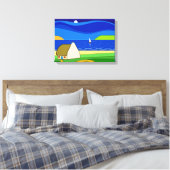 Night Sailing Canvas afdrukken (Insitu (Slaapkamer))