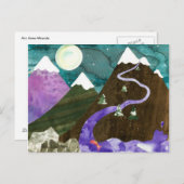 Night Sangen Mountains Briefkaart (Voorkant / Achterkant)