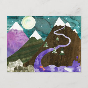 Night Sangen Mountains Briefkaart