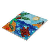 Night Sangen Turtle Island Ceramic Tegel Tegeltje (Zijkant)