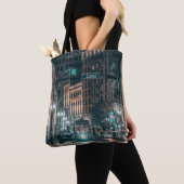 Night Scene of Street Car on Canal Street Tote Bag (Dichtbij)