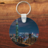 Night Scene of Taipei 101, Taiwan Travel Souvenir Sleutelhanger (Voorkant)
