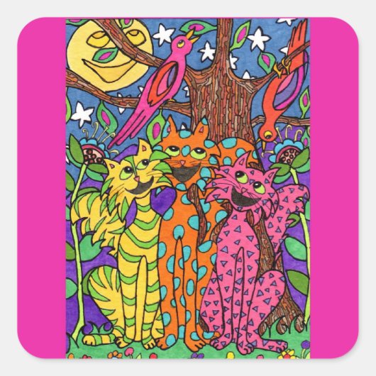 Night Sems Vierkante Sticker (Voorkant)