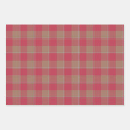 Night Shadz Red and Toast Brown Plaid Inpakpapier Vel