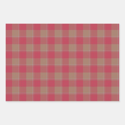 Night Shadz Red and Toast Brown Plaid Inpakpapier Vel (Voorkant)
