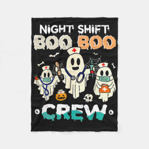Night Shift Boo Crew Verpleegster Ghost Halloween Fleece Deken