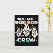 Night Shift Boo Crew Verpleegster Ghost Halloween Kaart (Gele Bloem)