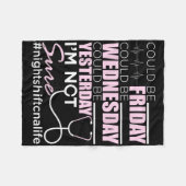 Night Shift Can Life - Gecertificeerd verpleegkund Fleece Deken (Voorkant (Horizontaal))