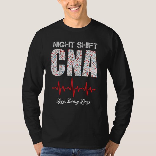Night Shift CNA redt levens Heartbeat grappig T-shirt (Voorkant)