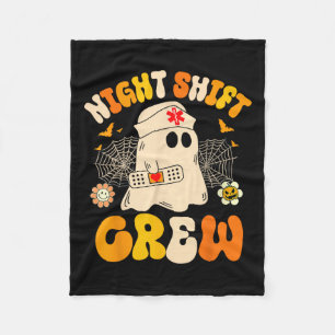 Night Shift Crew Ghost Halloween Nurse Grappig Fleece Deken
