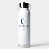 Night Shift Crew Nurse Stethoscope Moon Custom Waterfles (Voorkant)