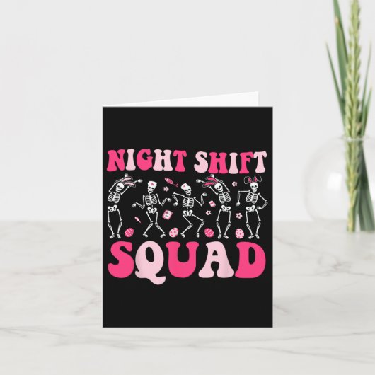 Night Shift Crew Verpleegkundigen Bunny Dancing Sk Kaart (Voorkant)
