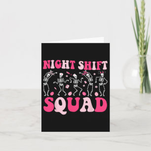 Night Shift Crew Verpleegkundigen Bunny Dancing Sk Kaart