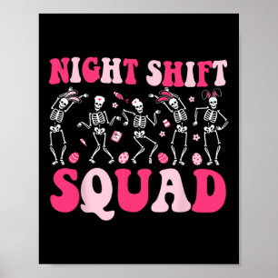 Night Shift Crew Verpleegkundigen Bunny Dancing Sk Poster