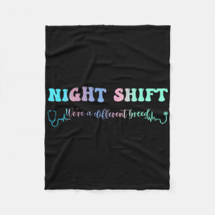 Night Shift Different Breed Stethoscope Nurse Rn Fleece Deken