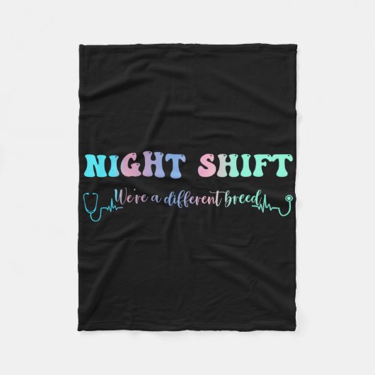 Night Shift Different Breed Stethoscope Nurse Rn Fleece Deken (Voorkant)