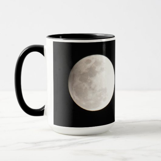 Night Shift Full Moon Fotografisch zwart Mok (Links)