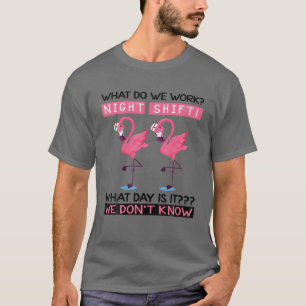 Night Shift Funny Flamingo Nurse RN LPN CNA Health T-shirt