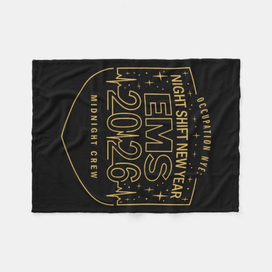 Night Shift New Year Ems 2026 Midnight Crew  Fleece Deken (Voorkant (Horizontaal))