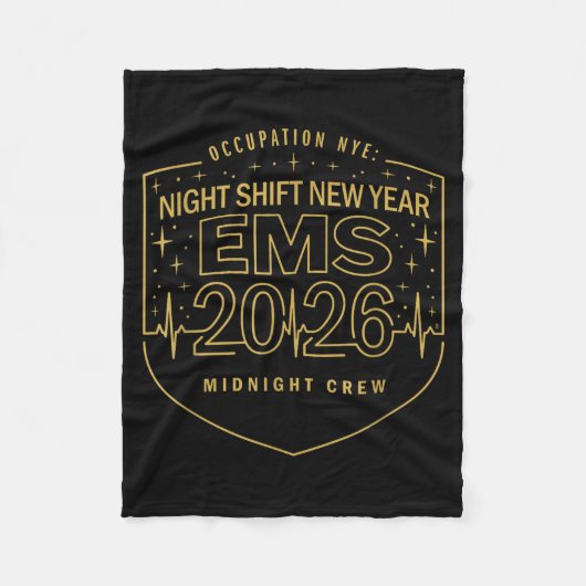 Night Shift New Year Ems 2026 Midnight Crew  Fleece Deken (Voorkant)