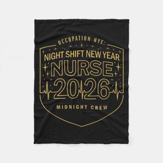 Night Shift New Year Nurse 2026 Midnight Crew Badg Fleece Deken (Voorkant)