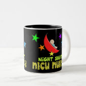 Night Shift NICU NURSE Cadeautjes Tweekleurige Koffiemok (Voorkant rechts)