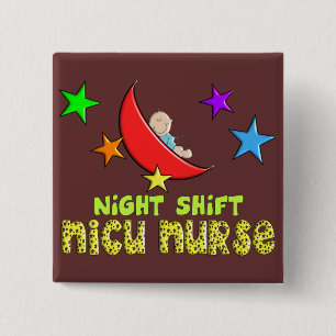 Night Shift NICU NURSE Cadeautjes Vierkante Button 5,1 Cm