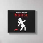 Night Shift Nurse Funny Halloween Classic T-shirt Canvas Afdruk (Voorkant)