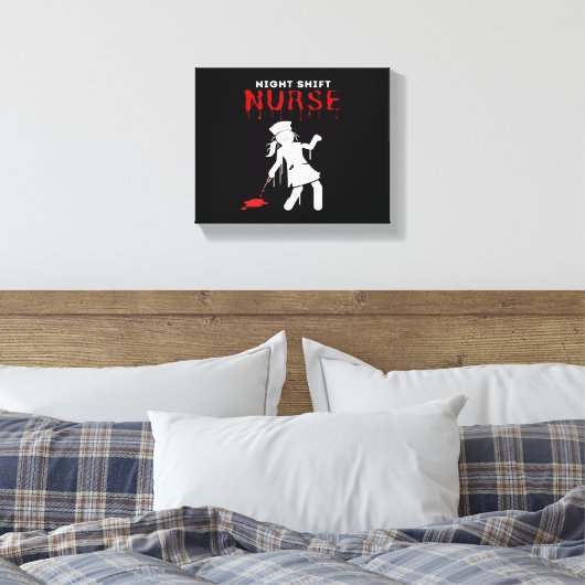 Night Shift Nurse Funny Halloween Classic T-shirt Canvas Afdruk (Insitu (Slaapkamer))