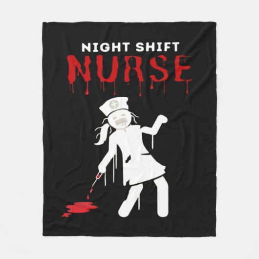 Night Shift Nurse Funny Halloween Classic T-shirt Fleece Deken (Voorkant)