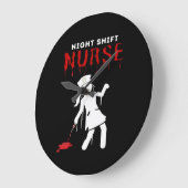 Night Shift Nurse Funny Halloween Classic T-shirt Grote Klok (Hoek)