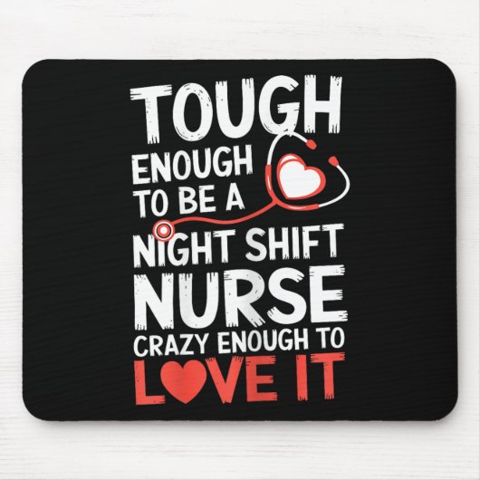 Night Shift Nurse Funny Rn Rt Amerikaanse verpleeg Muismat (Voorkant)