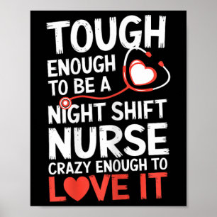 Night Shift Nurse Funny Rn Rt Amerikaanse verpleeg Poster