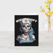 Night Shift Nurse Funny Skeleton Halloween Run Nur Kaart (Gele Bloem)