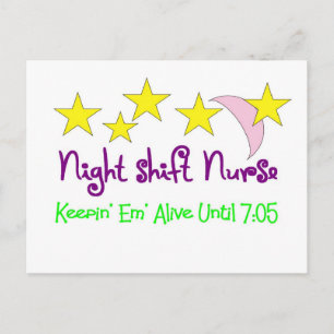 Night Shift Nurse Keepin Em alive until 7:05 Briefkaart