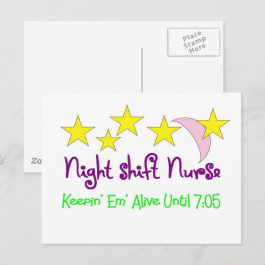 Night Shift Nurse Keepin Em levend tot 7:05 Briefkaart (Voorkant / Achterkant)