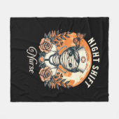 Night Shift Nurse Mummy Halloween Healthcare Flora Fleece Deken (Voorkant (Horizontaal))
